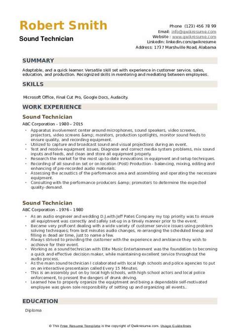 Audio Video Technician Resume Examples and Templates for 2024.